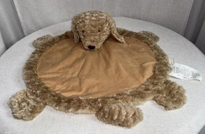 Pottery Barn Kids Baby Play Mat Lovey Dog Brown Labradoodle Blanket Golden Plush - Picture 1 of 11