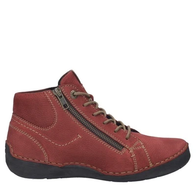 COMODO BOTIN MUJER JOSEF SEIBEL FERGEY-67 EN SUAVE PIEL NATURAL ROJA - Imagen 1 de 4
