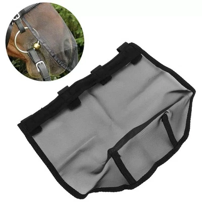 Black Horse Nose Net Sun Fly Mask Shield Pollen Filter for Pony Cob M L Size UK - Image 1 of 4