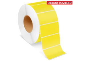 1 Uline Thermotransfer Etiketten - gelb, 4 x 2", Bänder erforderlich 2750 Etiketten! - Bild 1 von 4