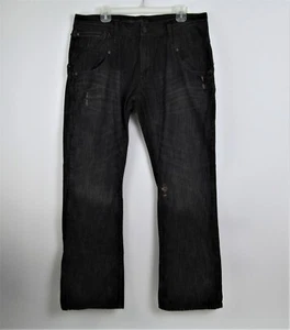 Jordan Craig Jeans Mens 36x32 Blue With Brown Tint Distressed Denim Cotton - Picture 1 of 14