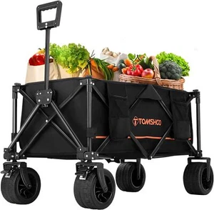 TOMSHOO 120L Collapsible Camping Wagon Portable Wagon Cart For Garden Beach U0E6 - Picture 1 of 12