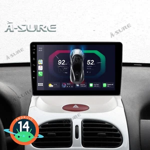 9'' Android 14 Autoradio Wireless CarPlay NAVI GPS Für PEUGEOT 206 CC 1999-2009 - Bild 1 von 15