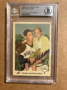 Ted Williams Signed 1959 Fleer #64 Baseball Card Beckett Authenticated - Picture 1 of 2