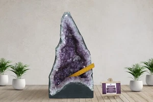105.7LB Large Natural Amethyst Geode Cathedral Crystal Cluster Specimen Healing - Picture 1 of 14