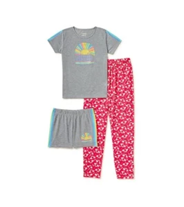 Girls Rainbow Short Sleeve Pajama Set - Picture 1 of 3