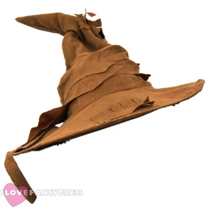 BROWN WITCH WIZARD HAT HALLOWEEN FANCY DRESS COSTUME BOOK FILM MOVIE CHARACTER - Picture 1 of 6