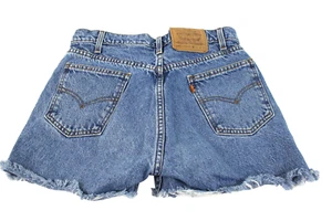 Levi's 505 Orange Tag 32W x 2L Cut-Off Denim Booty Shorts   #D228 - Picture 1 of 4