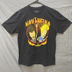BEAVIS AND BUTTHEAD MTV Men's Size L Large Black T Shirt Rock Heads NWT - Picture 1 of 9