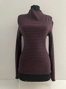 Neu mit Etikett Levis Damen Größe S rot braun schwarz schmale Passform langärmelig gestreiftes Go-Out-Top - Bild 1 von 8