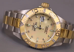 Reloj Invicta Mujer S 17370 Pro Diver Cuarzo 3 Manejas Esfera Dorada - Necesita Batería - Imagen 1 de 6