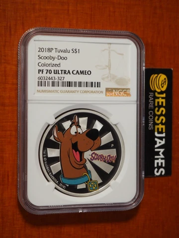 2018 P $1 TUVALU PROOF SILVER COLORIZED SCOOBY DOO NGC NGC PF70 ULTRA CAMEO Cover
