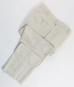Vintage Polo Ralph Lauren Linen Cotton Regular Fit Flat Front Pants 36x32 1990s - Picture 1 of 24
