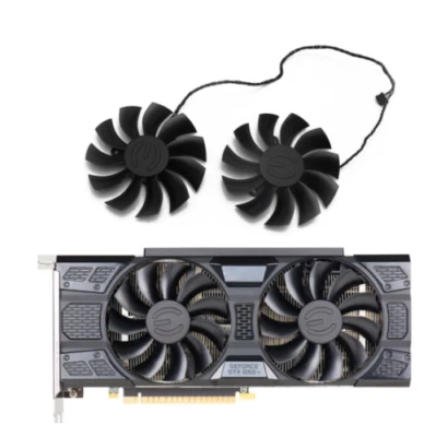 Pair Fans Cooling Fan For EVGA GeForce GTX 1050 1050TI PLA09215B12H 88MM 4Pin - Image 1 of 4