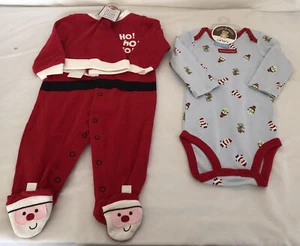 NWT CARTER'S FIRST CHRISTMAS BOYS 3pc. SANTA BABY SLEEP & PLAY & CAP SET 6 Month - Picture 1 of 6