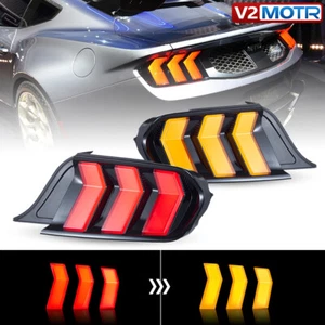 Smoked LED Tail Lights w/ 5Modes Sequential Indicator For Ford Mustang 2015-2023 - Picture 1 of 15