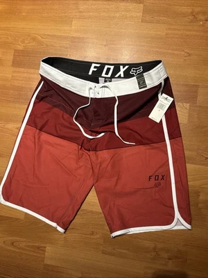 Boardshort Fox Step Up elástico rojo/blanco/granate para hombre talla 33 RN 97275 Foto 1 de 4