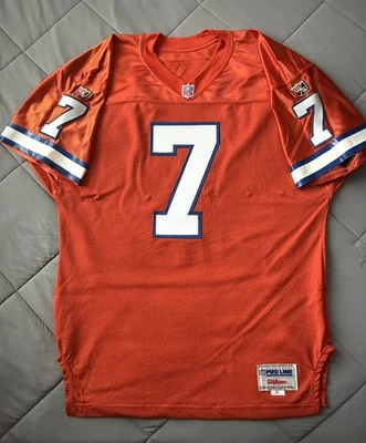 Auténtica camiseta de fútbol americano Wilson Proline Denver Broncos John Elway firmada 46 nueva Foto 1 de 4