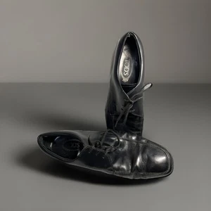 Zapatos tods para hombre 10 cordones negros Oxford negros de cuero, suela de goma, cómodos - Imagen 1 de 10