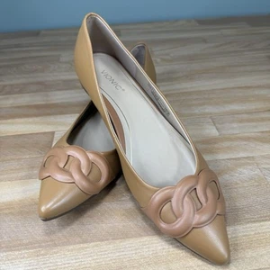 Vionic Arielle Camel Tan Pointed Toe Ballet Flat Shoes Comfort Neutral 9.5 Women - Picture 1 of 23