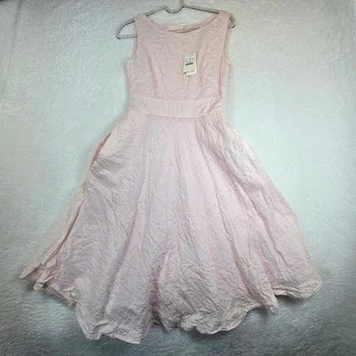 J Crew Pink Party Dress Womens Sz 2 Fit Flare Wedding Guest Preppy Coquette Twee - Image 1 of 4
