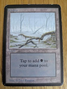 WOTC MTG Vintage Alpha Edition Land Swamp V1 (MP) CCG Magic the Gathering #2 - Bild 1 von 4