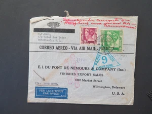 Censored Cover Netherlands Indies to USA Hong Kong Censor Stamp 1940 - Picture 1 of 2