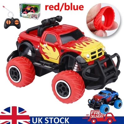 Kids Mini RC Monster Truck 4-Way Remote Control Car Set Flame Art Off-Road Toy - Image 1 of 4