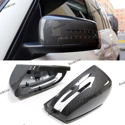 Tapas de repuesto de espejo retrovisor seco de fibra de carbono para Mercedes Benz W204 W176 W212 CLA250 C63 Foto 1 de 4