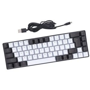 (Black White)Computer Keyboard Wired Membrane Gaming Keyboard Transparent - Picture 1 of 12