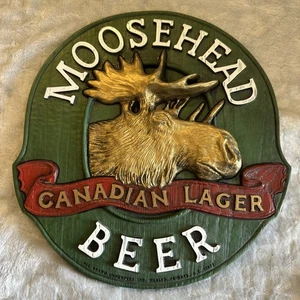 Vintage Moosehead Beer Sign Wall Plaque Canadian Lager Bar Man Cave - Picture 1 of 8