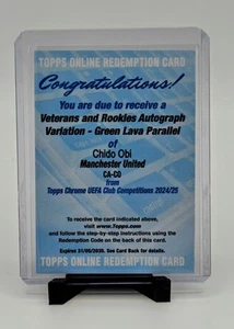 2024-25 Topps Cromo UEFA Chido Obi #CA-CO Verde Lava/99 Auto RC Redención - Imagen 1 de 2