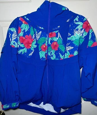 Chaqueta cortavientos vintage años 80 color tostado Jay azul real pequeña mediana Foto 1 de 3