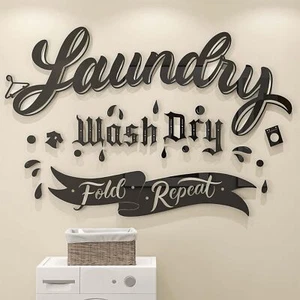DecorSmart Laundry Room Decor Sign Farmhouse Laundry Sign Wall Decor 139 (Black) - Picture 1 of 8