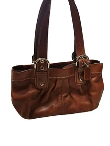 Coach Leather Tobacco Brown Leather Authentic Tote Bag Satchel - Picture 1 of 10