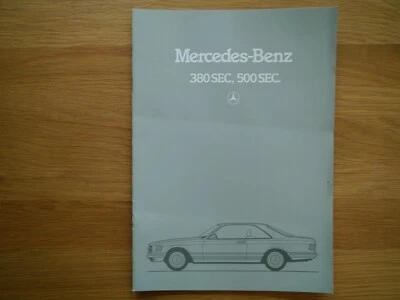 Mercedes-Benz Clase S cupé 500SEC, 380SEC 1982 folleto con lista de precios Foto 1 de 2