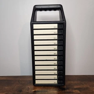 Vintage Fischer C Box 12 Cassette Portable Button-Operated Storage Case Germany - Picture 1 of 11
