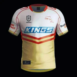 Redcliffe Dolphins 2024 NRL RUGBY LEAGUE Away Jersey Size MEDIUM BNWT - Picture 1 of 2