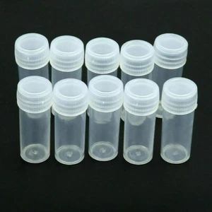 10 Pcs Plastic Bottle 5 ML Storage Container for pills small Jewellery so on... - Picture 1 of 3