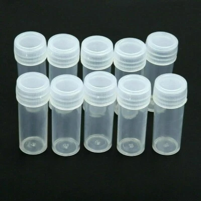 10 Pcs Plastic Bottle 5 ML Storage Container for pills small Jewellery so on...  - Image 1 of 3