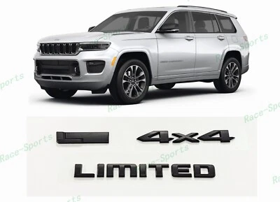 3PÇS 2021+ Jeep Grand Cherokee L/WL traseiro 4X4 L emblema limitado emblemas preto fosco - Imagem 1 de 4