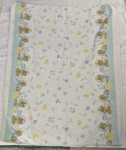 Rigel Vtge Baby Blanket Teddy Bears Ducks Diaper pins Keys 30" x 40" 100% cotton - Picture 1 of 6