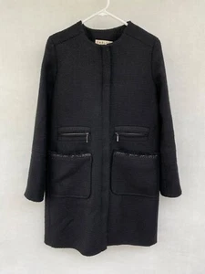 🔹🔹 Cable Melbourne Wool Long Sleeve Longline Overcoat Jacket Coat Black Size M - Picture 1 of 8