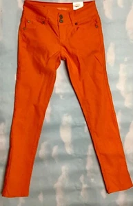 GOGO STAR GIRLS JUNIOR SIZE 12 SKINNY STRETCH NEON ORANGE PANTS - Picture 1 of 4