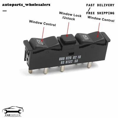 Interruptor de control de ventana eléctrico delantero izquierdo mercedes w123 w126 w201 0008208210 Foto 1 de 4