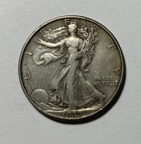 1937-D Walking Liberty Half Dollar Choice Original VF++ Cover