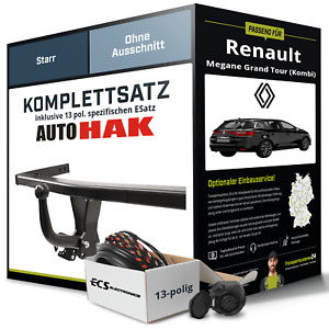 Für RENAULT Megane Kombi IV Typ K9A Anhängerkupplung starr +eSatz 13pol 16- Kit
