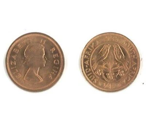 Set of 10 South African KM44-1955 (U) 1/4 Penny (Farthing) Coins from 1955! ๐ฟ๐ฆ - Picture 1 of 1