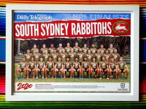 Framed 2020 SOUTH SYDNEY RABBITOHS NRL Poster - 84cm x 59.5cm x 3cm - Picture 1 of 2