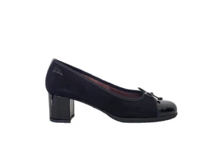 Damenschuhe Pumps Katrin 8505 Wildleder Lack Schwarz Absatz Made In Italy - Bild 1 von 7